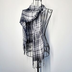 Express Black/White Plaid Scarf